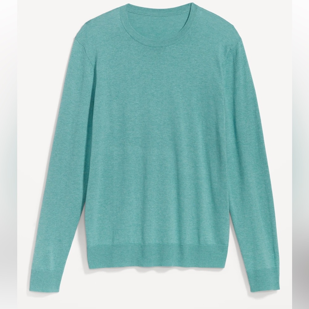 OLD NAVY Aqua Blue Crew-Neck Cotton-Blend Sweater